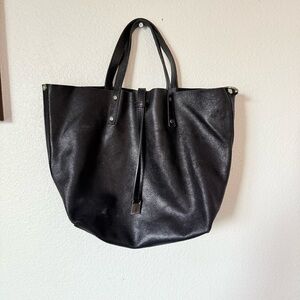 Tiffany & Co. Black Leather And Suede Handbag Small Tote